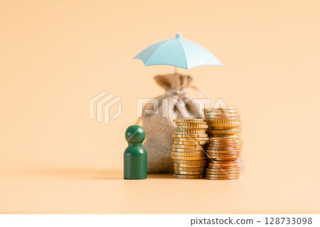 Insurance background money coin concept business protection finance sale financial investment buy automobile purchase loan deal agent rent rental premium assurance save banking tax return calculation 128733098