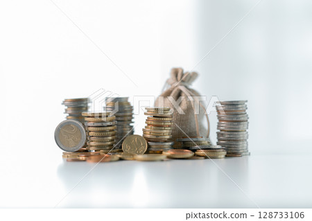 Business save money coin growth concept involves strategic financial management investment loan bank real estate economic development encourage buy income stack investment economy return accountancy Business save money coin growth concept involves strategic financial management investment loan bank real estate economic development encourage buy income stack investment economy return accountancy 128733106
