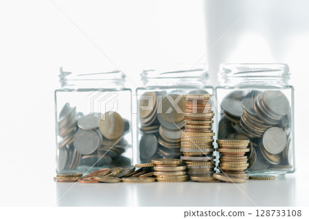 Business save money coin growth concept involves strategic financial management investment loan bank real estate economic development encourage buy income stack investment economy return accountancy Business save money coin growth concept involves strategic financial management investment loan bank real estate economic development encourage buy income stack investment economy return accountancy 128733108