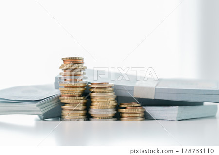 Business save money coin growth concept involves strategic financial management investment loan bank real estate economic development encourage buy income stack investment economy return accountancy Business save money coin growth concept involves strategic financial management investment loan bank real estate economic development encourage buy income stack investment economy return accountancy 128733110