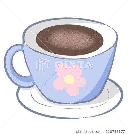 coffee cartoon illustration with decorations in flat kawaii style for drink and breakfast themes coffee cartoon illustration with decorations in flat kawaii style for drink and breakfast themes 128733177