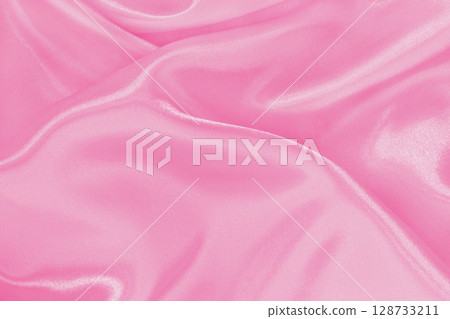 Pink fabric cloth texture for background and design art work, beautiful crumpled pattern of silk or linen. 128733211