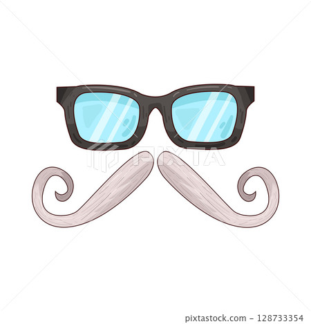 illustration of mustache and glasses illustration of mustache and glasses 128733354