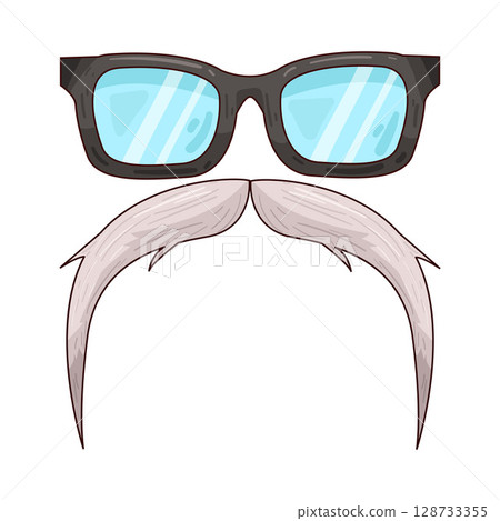 illustration of mustache and glasses illustration of mustache and glasses 128733355