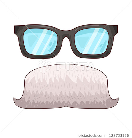illustration of mustache and glasses illustration of mustache and glasses 128733356