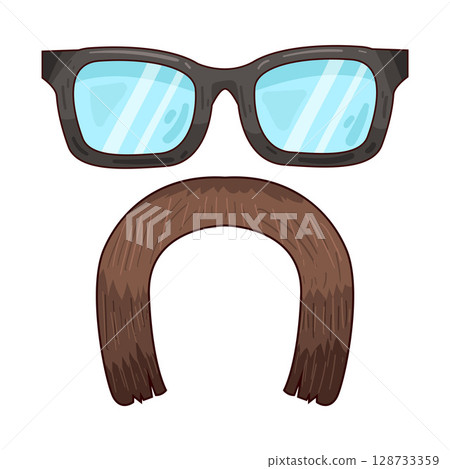 illustration of mustache and glasses illustration of mustache and glasses 128733359