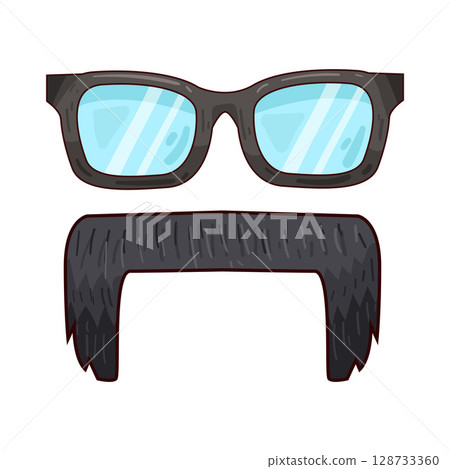 illustration of mustache and glasses illustration of mustache and glasses 128733360