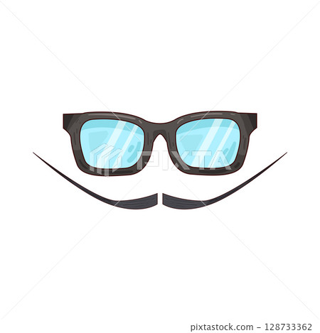 illustration of mustache and glasses 128733362