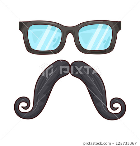 illustration of mustache and glasses illustration of mustache and glasses 128733367