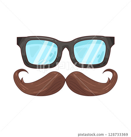 illustration of mustache and glasses illustration of mustache and glasses 128733369