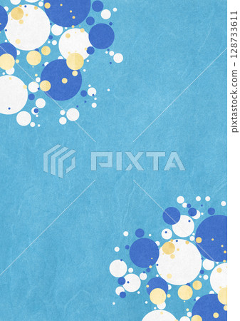 Texture of Japanese paper Various large circle swimming Nishikigoi 128733611