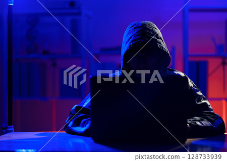 Hacker cyberattack representing data breach and cybersecurity threat in digital system Hacker cyberattack representing data breach and cybersecurity threat in digital system 128733939