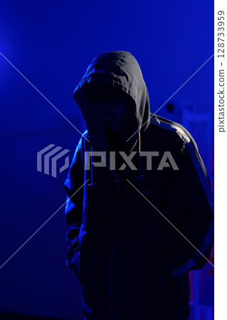 Anonymous hacker thief criminal man Anonymous hacker thief criminal man 128733959