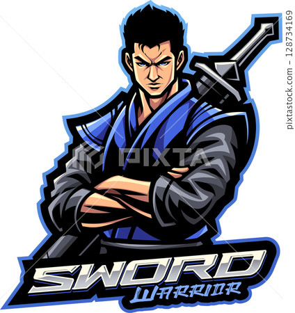 Sword warrior esport mascot 128734169