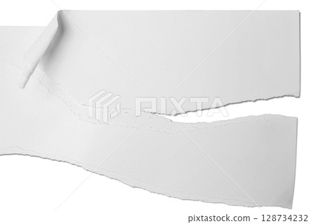 Gap of a ripped white paper on a white background. Copy space Gap of a ripped white paper on a white background. Copy space 128734232