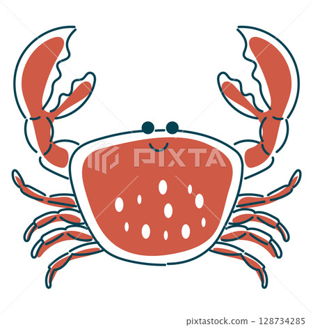 簡單可愛的螃蟹插畫 簡單可愛的螃蟹插畫 128734285