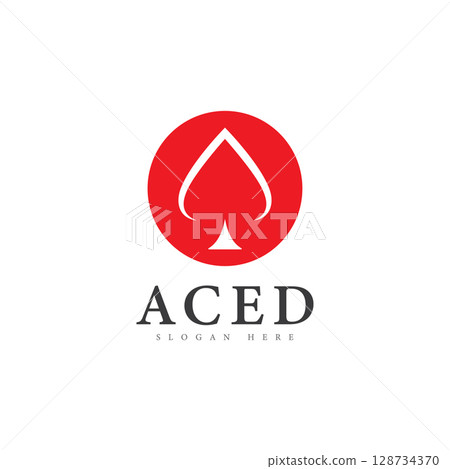 ace logo icon design for card game casino business 128734370