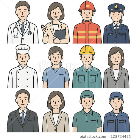 各種職業的男女 128734455