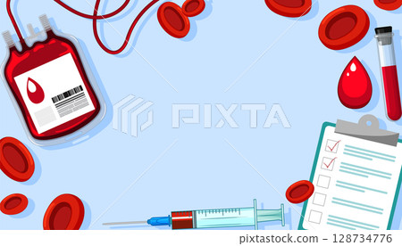 Medical Blood Donation and Testing Vector Illustration Medical Blood Donation and Testing Vector Illustration 128734776