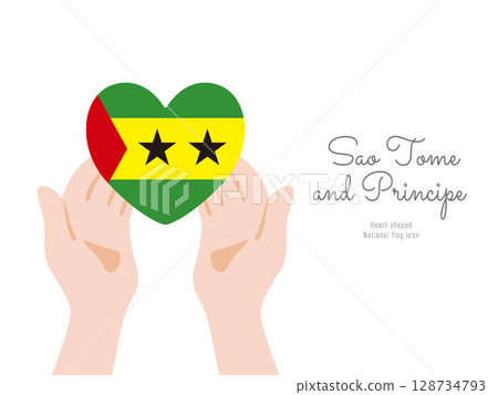 [Santome Principe] Hand and national flag icon vector illustration 128734793