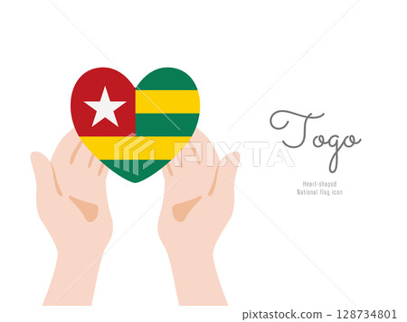 [Togo] hand and national flag icon vector illustration 128734801