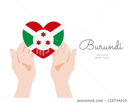 [Burundi] hand and national flag icon vector illustration 128734810
