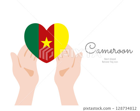[Cameloon] hand and national flag icon vector illustration 128734812