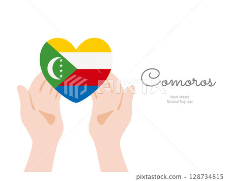 [Comoros] Hand and national flag icon vector illustration 128734815
