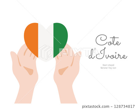 [Côte d'Ivoire] hand and national flag icon vector illustration 128734817