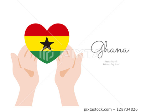 [Ghana] hand and national flag icon vector illustration 128734826
