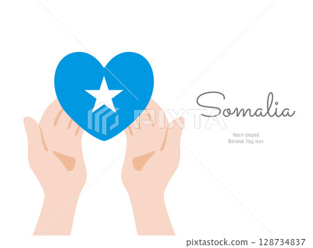 [Somalia] hand and national flag icon vector illustration 128734837