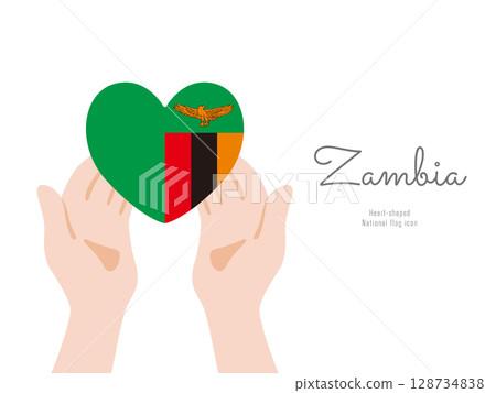 [Zambia] hand and national flag icon vector illustration 128734838