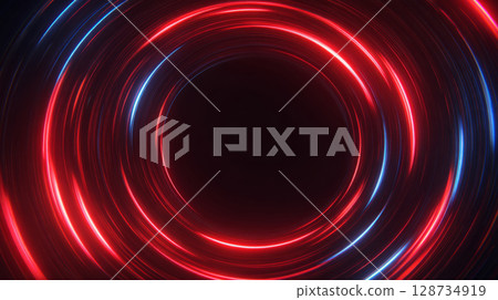 luminous vortex structure, abstract glowing lines rotating inward like gravitational light ring 128734919