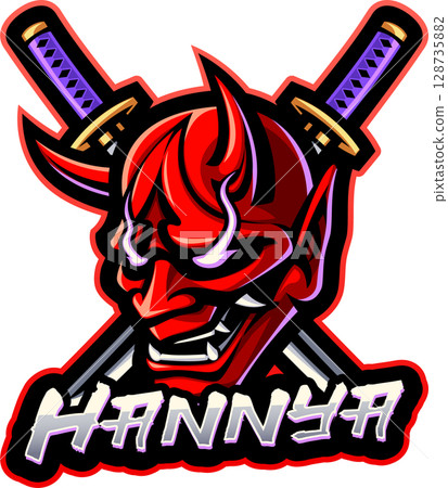 Hannya mask mascot 128735882