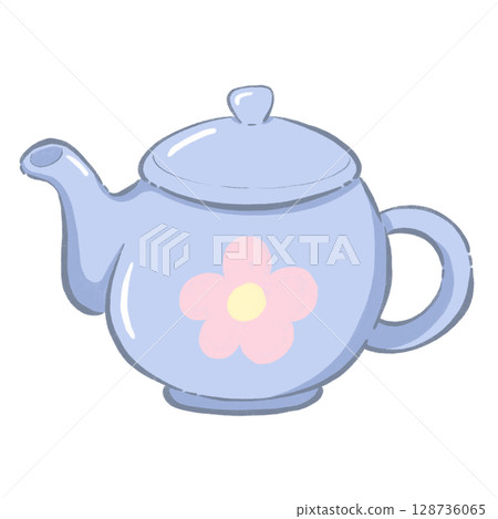 Teapot kitchenware vector drawing featuring hand drawn elements in fun whimsical cartoon style Teapot kitchenware vector drawing featuring hand drawn elements in fun whimsical cartoon style 128736065