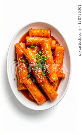 sausages with vegetables tteopokki 128736301
