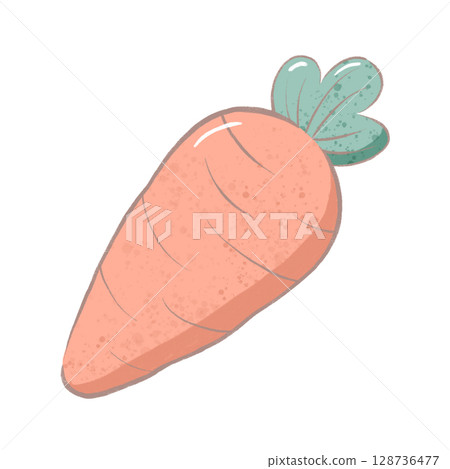 carrot cartoon drawing with decorations in flat cute hand drawn style 128736477