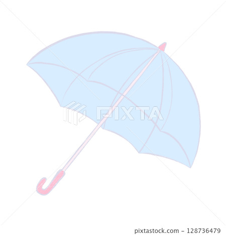 umbrella cartoon drawing with decorations in flat colorful kawaii hand drawn style 128736479
