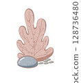 brown coral cartoon drawing with decorations in flat cute hand drawn style 128736480