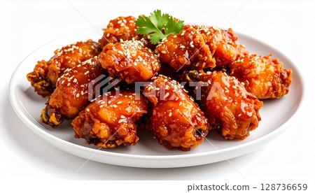 chicken wings fried in batter 128736659