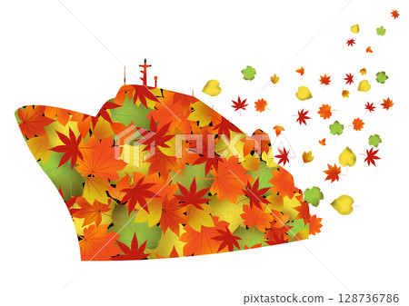 Autumn leaves motif illustration 128736786