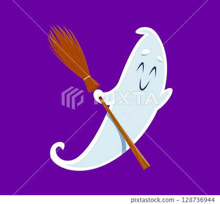 Halloween font X letter ghost cartoon happy character. Cheerful monster alphabet letter, horror phantom character or Halloween ghost cute personage English ABC vector element. Font typeset symbol 128736944