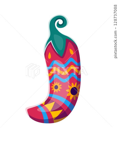 Day of the Dead font ornate chili pepper letter J. Mexican Dia de Los Muertos carnival typeface vector element, Day of the Dead holiday type symbol. Hispanic ritual celebration typeset letter or sign Day of the Dead font ornate chili pepper letter J. Mexican Dia de Los Muertos carnival typeface vector element, Day of the Dead holiday type symbol. Hispanic ritual celebration typeset letter or sign 128737088