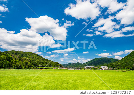 A peaceful rural landscape in the Oku-Biwako region, Oura, Nishiasai-cho, Nagahama City, Shiga Prefecture 128737257
