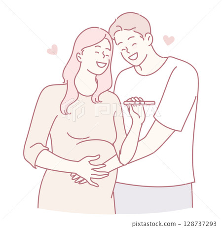 Expecting Parents Celebrating the Joy of New Life Together in Love and Happiness 128737293