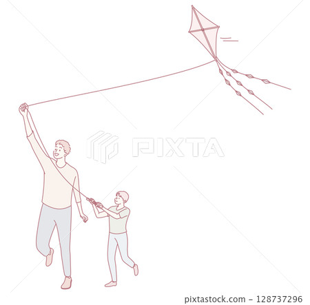 A Joyful and Exciting Day Dedicated to Flying Kites with a Happy Child in the Park 128737296
