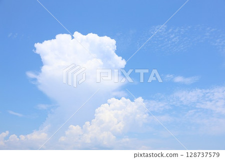 Summer blue sky and white clouds 128737579