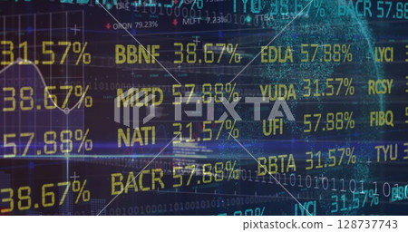 Image of financial data processing over statistics 128737743