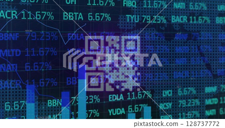 Image of financial data processing over dark background 128737772