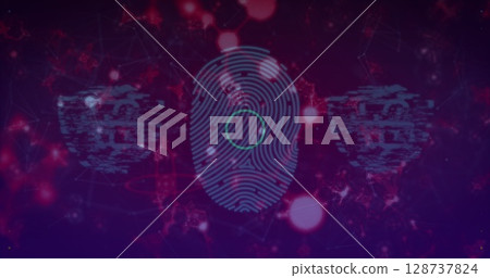 Image of shapes and spots on black background 128737824